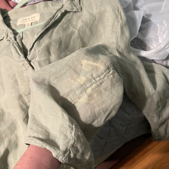 Cloth and Stone (read) Button Up Top with bleach stains - Picture 9 of 13
